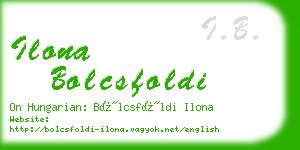 ilona bolcsfoldi business card